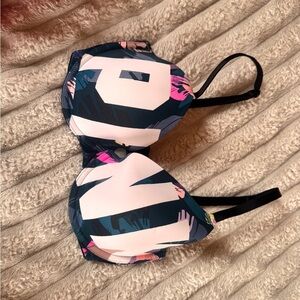 PINK Victoria’s Secret Floral Bra 32DD Black & Pink